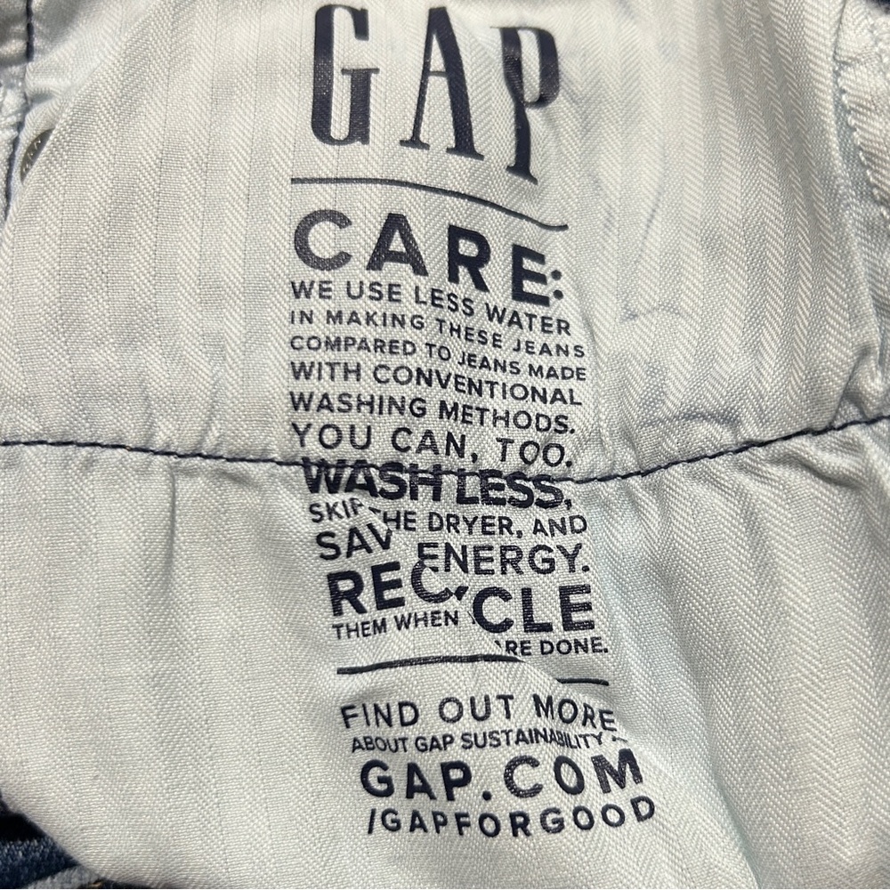 GAP Girlfriend Mid Rise Jeans sz 27/4 Tall Medium Wash Cuffed Raw Hem Stretch - Picture 9 of 11
